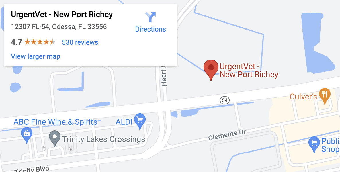 Urgentvet New Port Richey Map